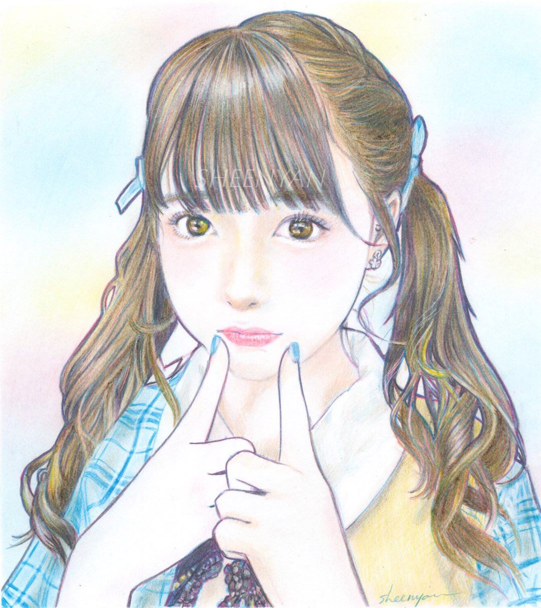 しいにゃん 色鉛筆3色画 今月描いた絵晒そう 今月はオーダーがメインで時間をかけた分 少なめでした 描きかけならまだ7 8枚はあります 1枚目は生誕祭の宮崎あみさちゃん 2 3はご依頼ですが 3枚目は改めてご紹介させてください 色鉛筆画