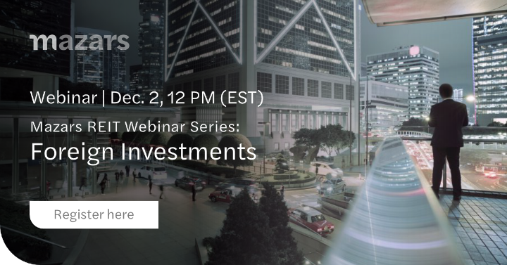 KatelynKogan's tweet photo. Join Managing Director Craig Stern, Senior Consultant Donald Zief and Principal Timothy Evans as they discuss the various types of U.S. sourced income and the benefits REITs can provide in our next @MazarsinUS REIT Webinar. Learn more and register: https://t.co/TaqlQGW4PE https://t.co/zYtymQp2pk