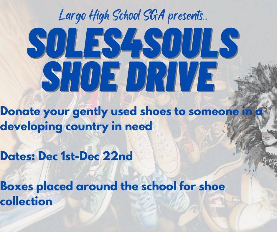 Donate your gently used shoes, let's give back to those in need this holiday season!!👟 <a href="/LargoSga/">Largo SGA</a> <a href="/LHS2024/">Chris Jackson</a> <a href="/lhs2k22/">LargoHS2k22</a> <a href="/LargoLions2023/">LargoLions2023</a> <a href="/LargoMensBBall/">Largo Basketball</a> <a href="/DenPride_FB/">Largo Football</a> @LargoBiz <a href="/favteachJamall/">Rachelle Jamall, NBCT</a> <a href="/Hands_onEnglish/">B. Hands</a> <a href="/largo_hs/">Largo HS Modeling Team (Unique Diamonds)</a> <a href="/AVIDLARGOHS/">AVID LARGO HS</a> <a href="/Largo_Athletics/">Largo Athletics</a> <a href="/LargoLaboratory/">Science In The Den</a> <a href="/LargoLionsHS/">Largo High School</a>
