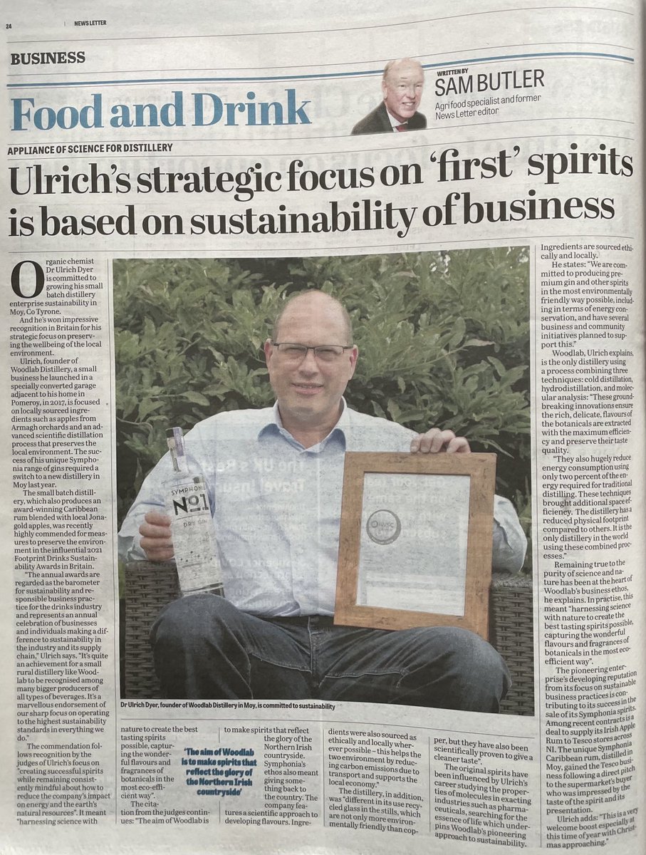 @news_letter Dr Ulrich Dyer ⁦<a href="/symphoniagin/">Symphonia Spirits</a>⁩ gins and rum tells me about his commitment to the local environment ⁦<a href="/Food_NI/">Food NI</a>⁩ ⁦<a href="/MicheleShirlow/">Michele Shirlow</a>⁩ #tastethegreatness #powerofgoodfood