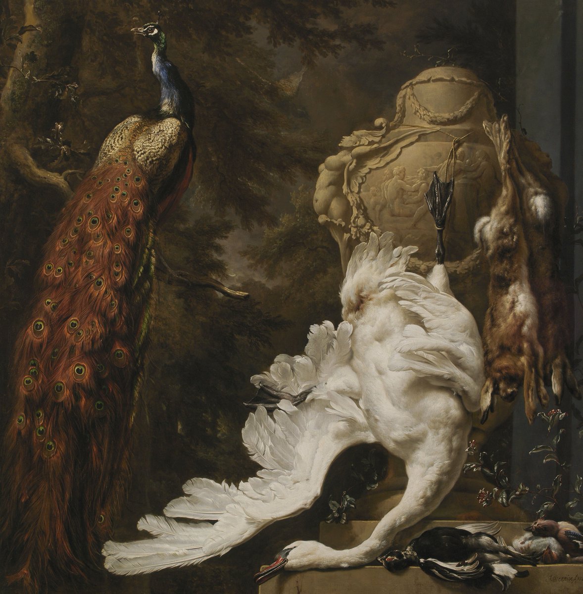 Jan Weenix, Peacock and Hunting Trophies, 1708. https://t.co/p09puDC7LJ