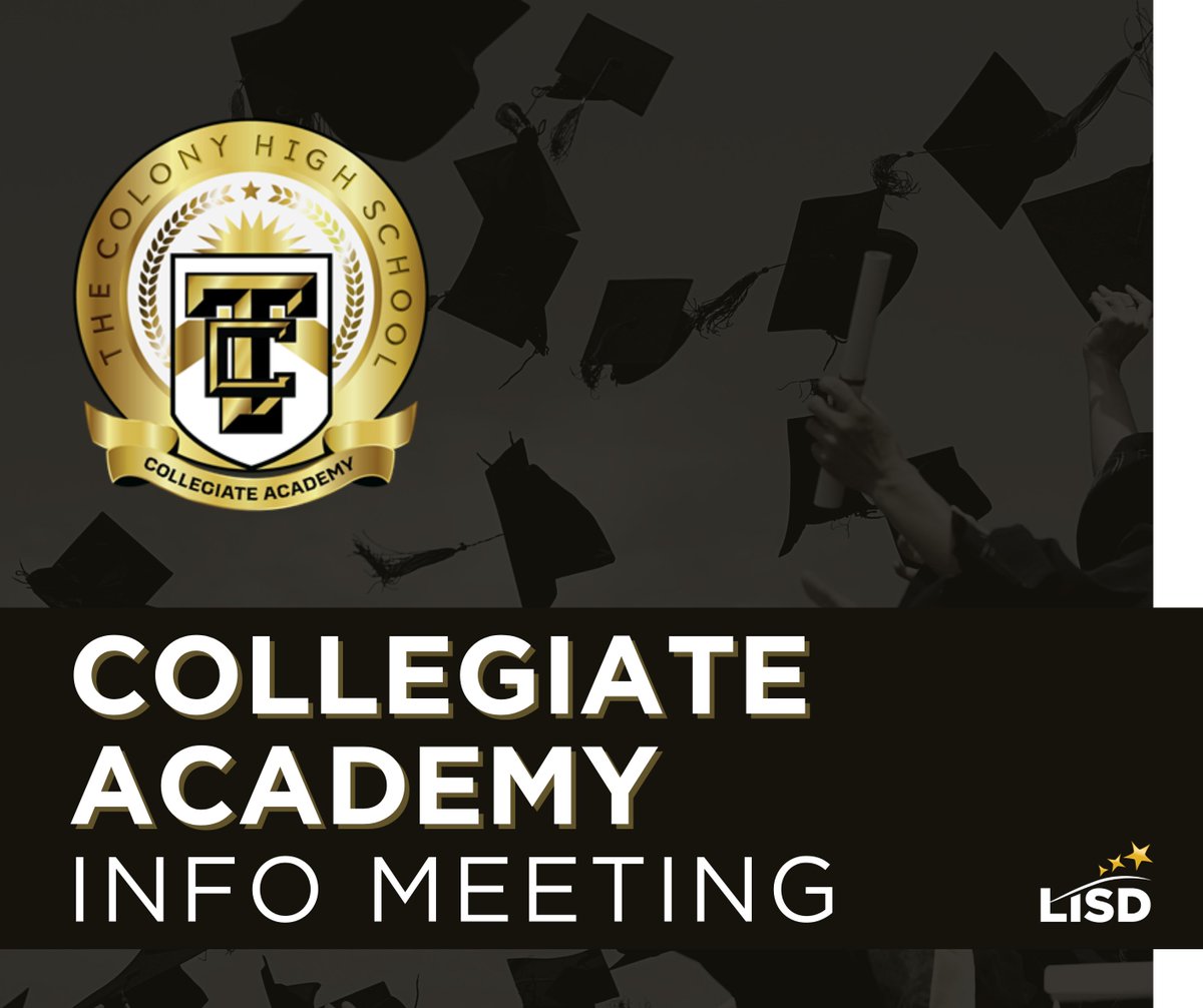 TCHSCollegiate's tweet photo. Join us tonight at @TECCwest from 6 - 7 p.m. for an informational meeting to learn all about the LISD Collegiate Academy at TCHS and how your child can apply. 

https://t.co/6FNuSy7z0k https://t.co/V4nxWIfxnw