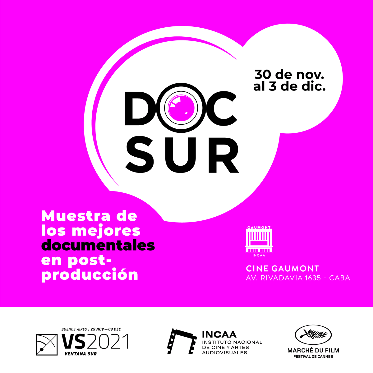 CineGaumont's tweet photo. De 30 de noviembre al 3 de diciembre, DocSur, el nuevo espacio en @ventanasur para películas documentales latinoamericanas en etapa de postproducción, presenta una muestra de 7 títulos en el @CineGaumont.
#CineGaumont #DocSur https://t.co/N3jSMHGZFU