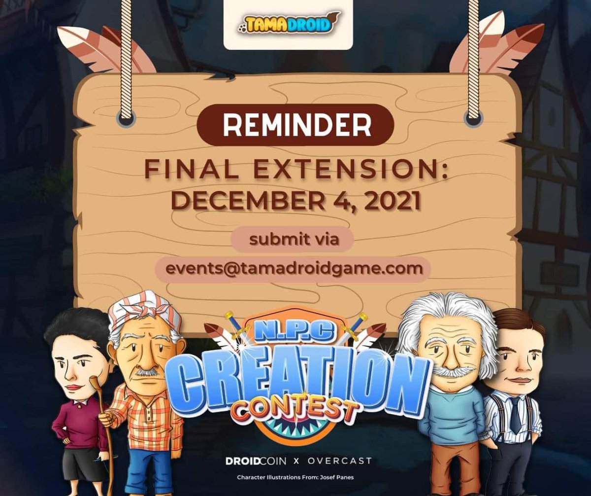 wearedrdc's tweet photo. DEADLINE FINAL EXTENSION!

Need more time to hit that 100k total DRDC requirement? Still tweaking that story masterpiece? No problem!
Here's your last chance to send in your #tamaNPC #contest submissions!

Send your entries and queries to events@tamadroidgame.com

GOOD LUCK! https://t.co/F3sSauKuhR