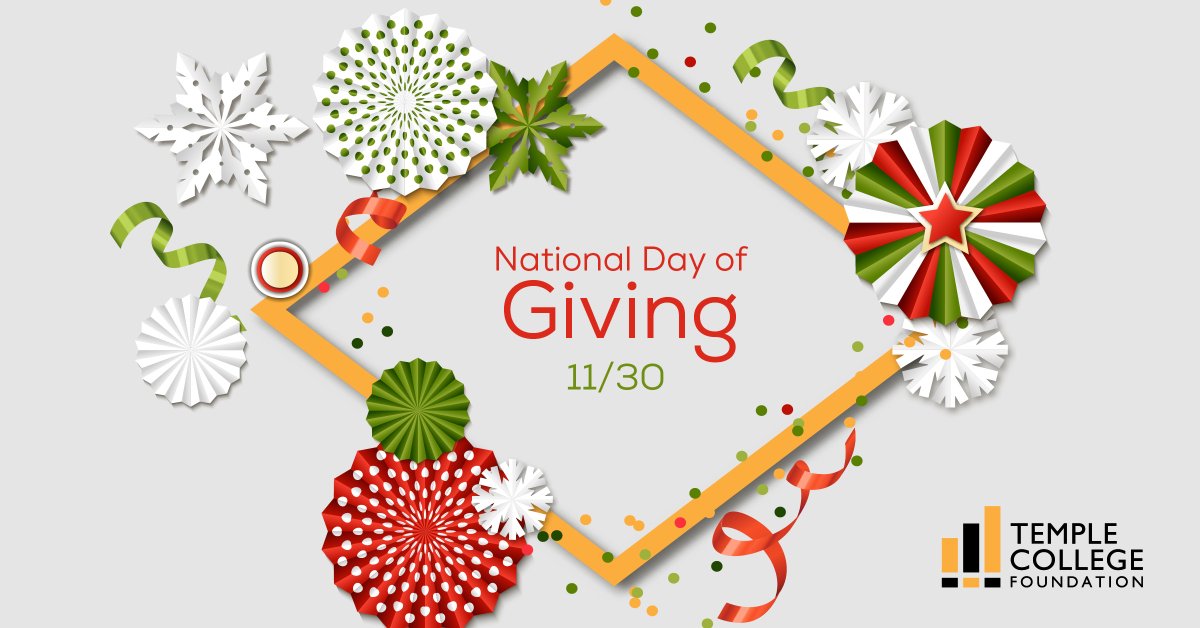 TC_Found's tweet image. Today is #nationaldayofgiving. Want to make a gift to support @TempleCollege  students? Just visit foundation.templejc.edu/donations/