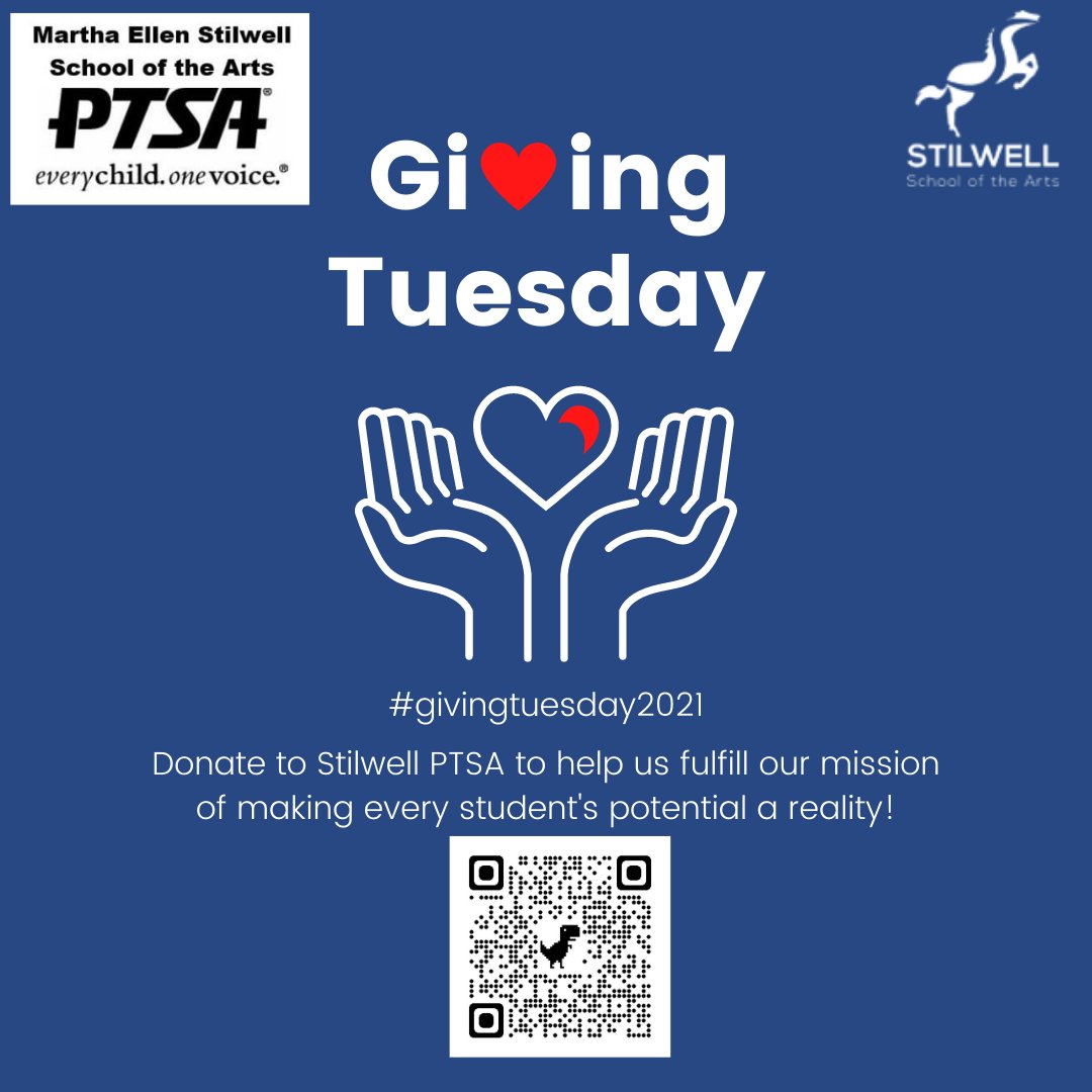 #GivingTuesday is a Global Day of Generosity that will take place on November 30, 2021, and we encourage you to consider giving to M E Stilwell School of the Arts PTSA this year! stilwell.memberhub.com