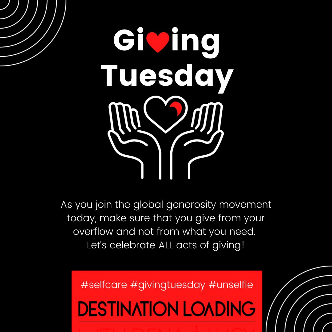 Dest_Loading's tweet image. EVOLVING YOU FROM WHERE YOU ARE TO WHERE YOU WANT TO BE❗️
#MYGIVINGISLOADING #MYDESTINATIONISLOADING 
#SELFCARE #UNSELFIE 
#GIVINGTUESDAY #LUCYARRINGTON