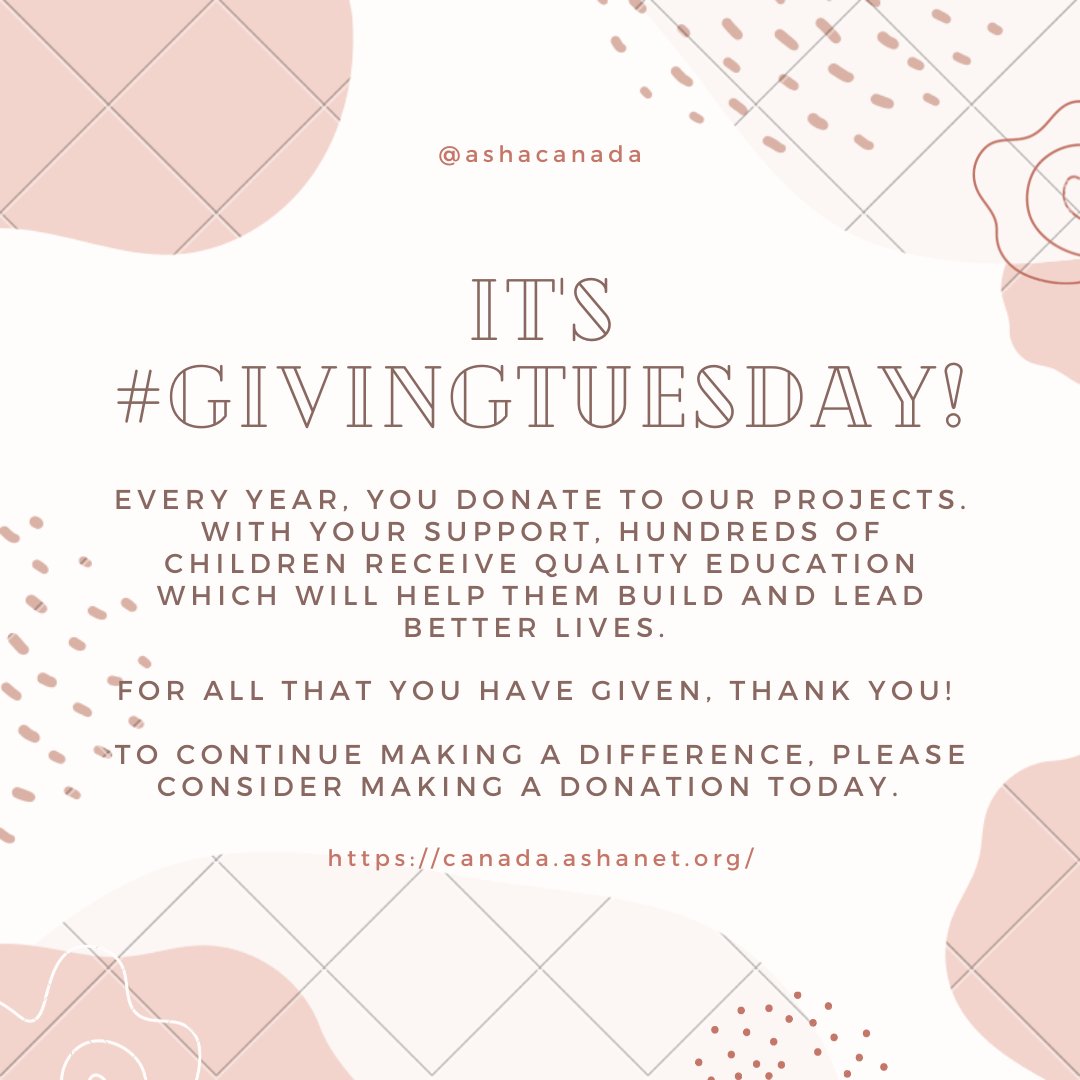 Ashacanada's tweet photo. It's #GivingTuesday Thank you for making us the charity of choice as we support #education in #India Your generous donations help us support schools like @Nethrodaya To help us continue our work, please go to: https://t.co/pa9Ndxi9J3 #GivingTuesday2021 #GivingTuesdayCA https://t.co/Zvwg7Bb2QN