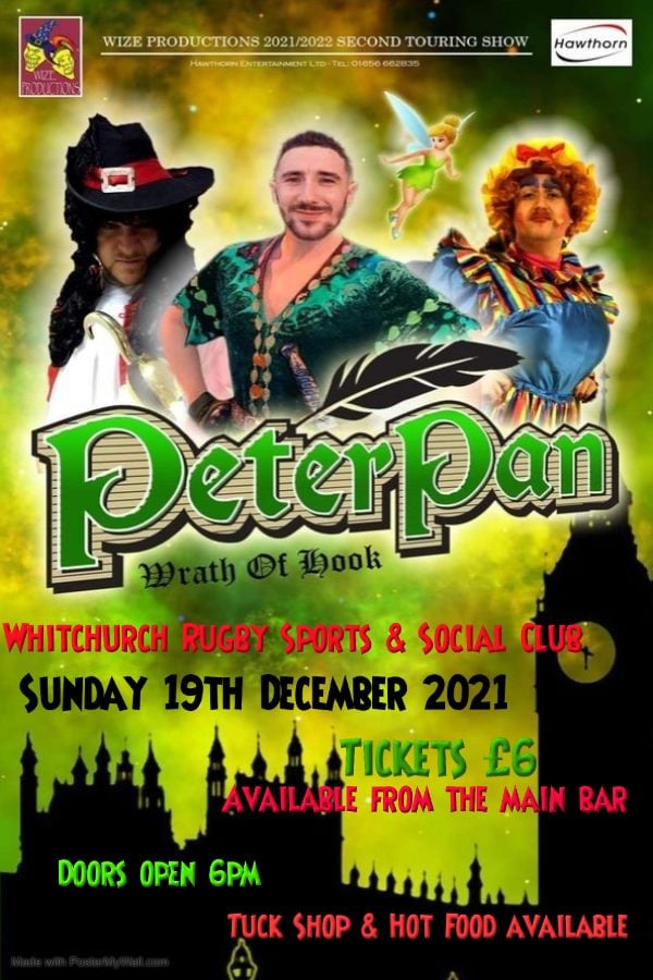 The countdown continues towards Christmas, come and enjoy the festivities with us, this time something for the younger members

#PeterPanPanto on 19th December

For more information call our friendly team on 02920 612477.