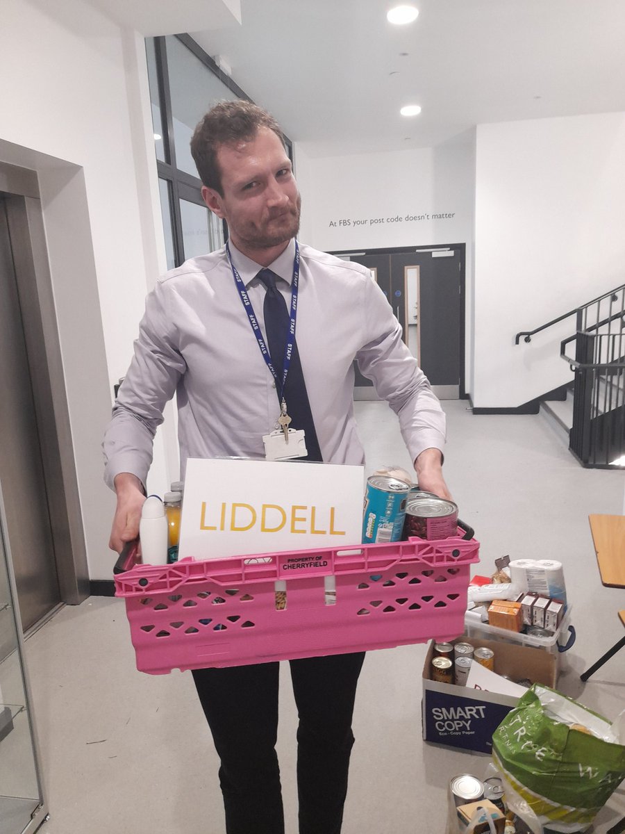 FBS_Enterprise's tweet photo. Thank you to all that donated to the @dadshouseuk foodbank. Congratulations to Wilberforce who have topped our very accurate Steele-o-meter and earned themselves 50 HPs! https://t.co/Vppvp06Kg1