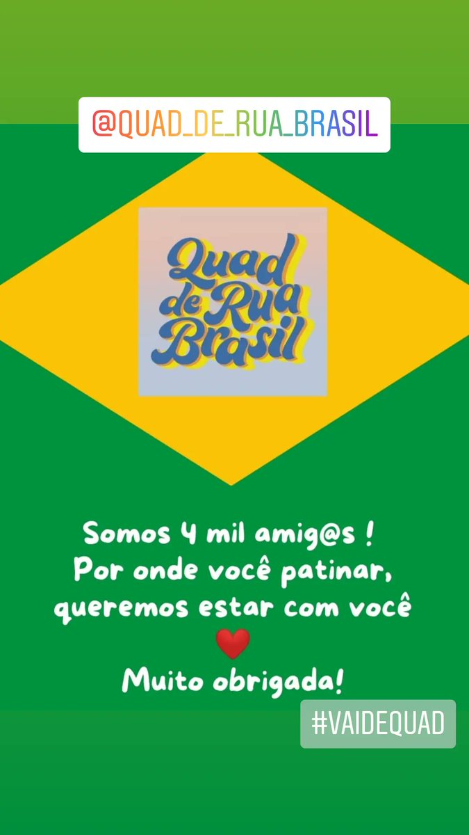 amandasouza93's tweet photo. Somos 4 mil amigos e amigas!
Por onde você patinar, queremos estar com você ❤️
#vaidequad #patinsquad https://t.co/N5P6qj7fp7