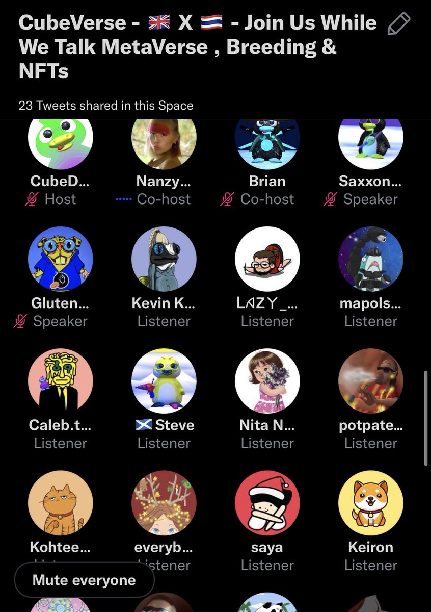 CubeDrop (@cubedrop21) on Twitter photo CubeVerse
Wow 🤩
We Just Made History 50+ One Room Bridged The Gap Between Thailand , U.K. & The Rest Of The World 🌍, So Many Different Creators & Collectors Joined , Thank You To My Co Hosts <a href="/NanzyWarali/">Nanzy Warali</a> & @BLockhart14205
Also My Business Partner <a href="/SaxxonMusic/">Saxxon Music</a>
#NFT #NFTs CubeVerse
Wow 🤩
We Just Made History 50+ One Room Bridged The Gap Between Thailand , U.K. & The Rest Of The World 🌍, So Many Different Creators & Collectors Joined , Thank You To My Co Hosts <a href="/NanzyWarali/">Nanzy Warali</a> & @BLockhart14205
Also My Business Partner <a href="/SaxxonMusic/">Saxxon Music</a>
#NFT #NFTs