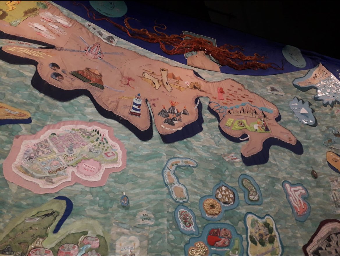 GreenhillsColl's tweet photo. 6th Year History and Art trip to @RuaRed South Dublin Arts Center, Tallaght. The students viewed 'The Map' which is a collaboration between the artists Alice Maher and Rachel Fallon. It was wonderful to see the work and get a talk about it. #RuaRed #AliceMaher #RachelFallon https://t.co/ncnnQYc0qC