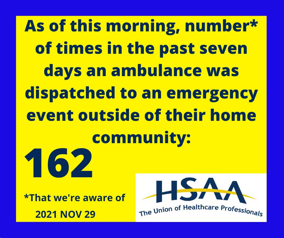 #HSAAEMS #Unstaffed #Alberta #ableg #ABHealth #AHS