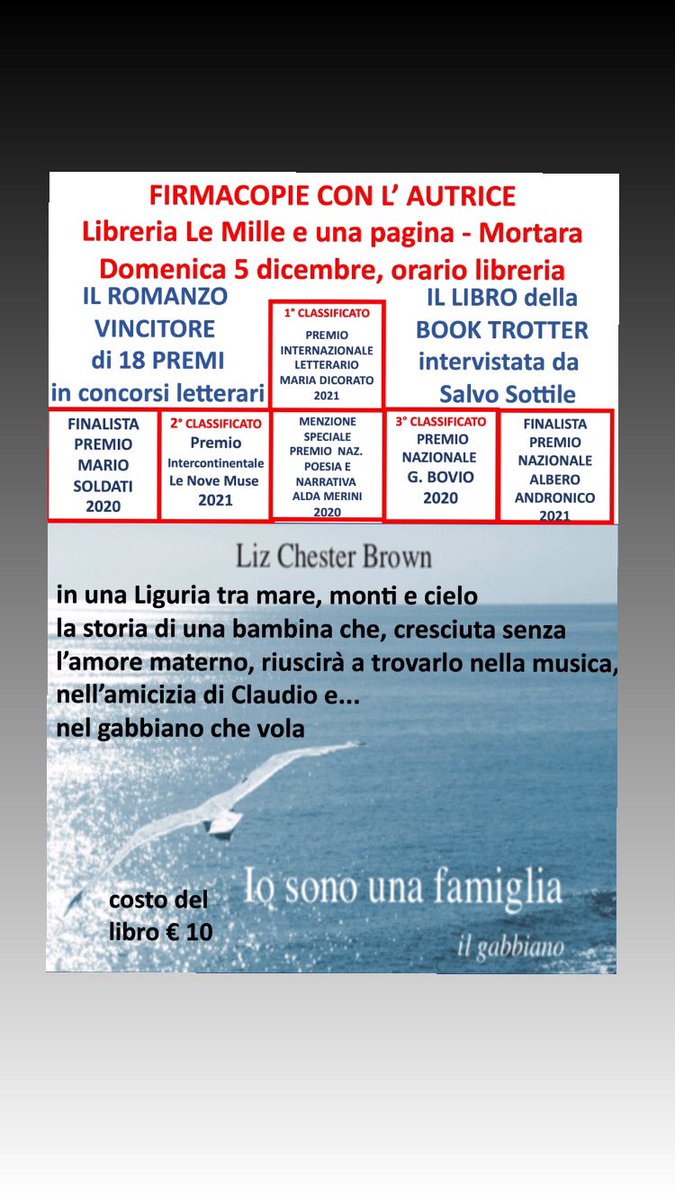 📌Domenica 5/12 firma copie in libreria con Liz Chester-Brown autrice del libro “IO SONO UNA FAMIGLIA. IL GABBIANO” 
📚La presenza in libreria sarà regolamentata dalla normativa delle leggi anti Covid
.
.
#milleeunapagina #firmacopie #mortara #librerieindipendenti