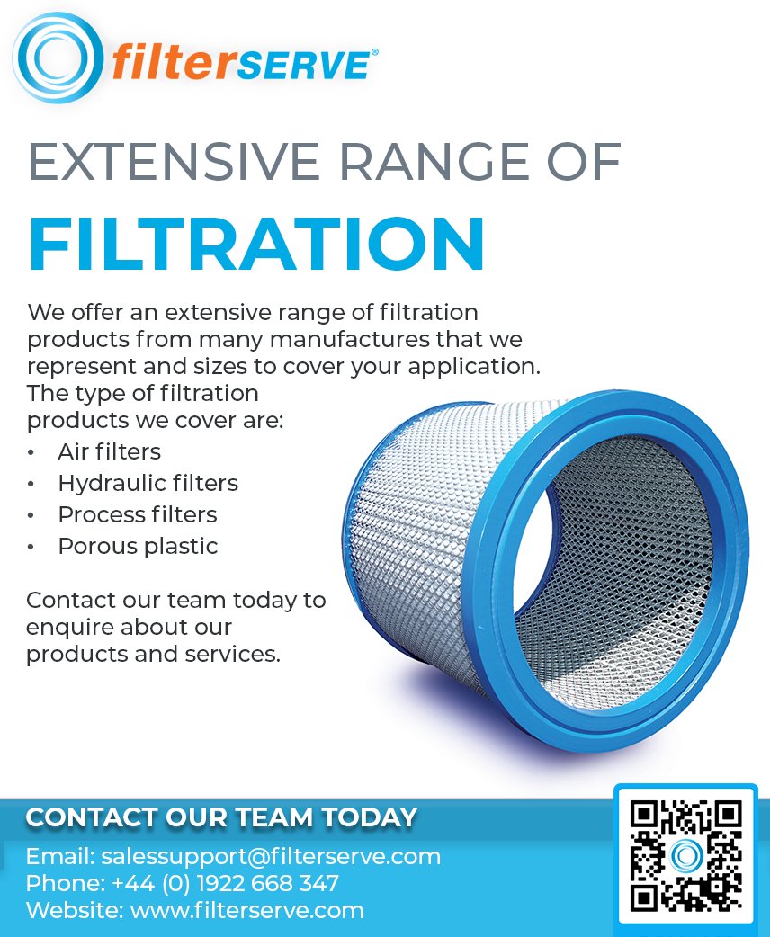 filterserve's tweet photo. We offer an extensive range of #filtration products from many # manufacturers that we represent (you can view our manufacturer's list on our website) and sizes to cover your application.
#hydraulicsfilters #airfilters #hydraulicfilters #processfilters #porousfiltration #vyon #uk https://t.co/RBNeUkfVMM
