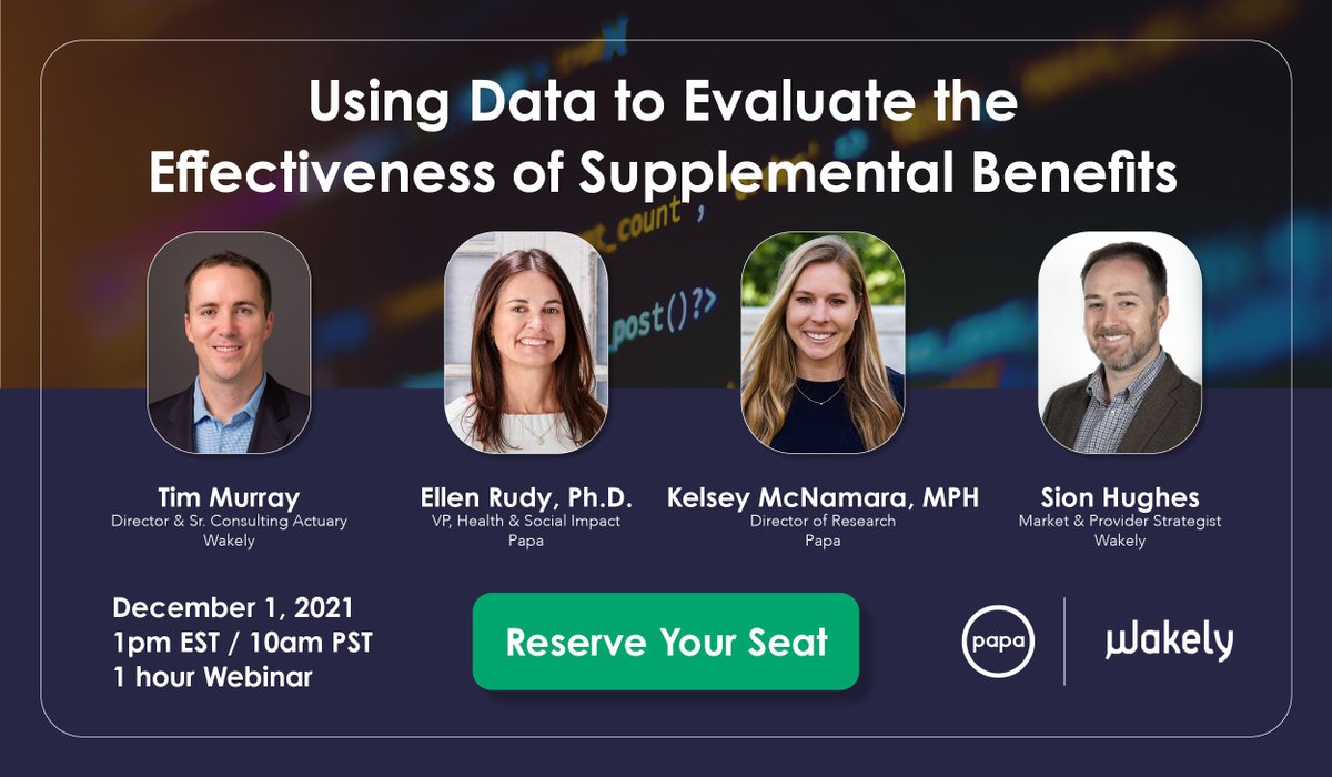 join_papa's tweet photo. Don’t forget to register for tomorrow’s webinar where we dive into data-driven approaches to evaluate supplemental benefits hosted by @join_papa and @WakelyCG.
Reserve your seat here: https://t.co/xi7HJWPjkW
#Papa #Wakely #Webinar https://t.co/7EQvo59m4m