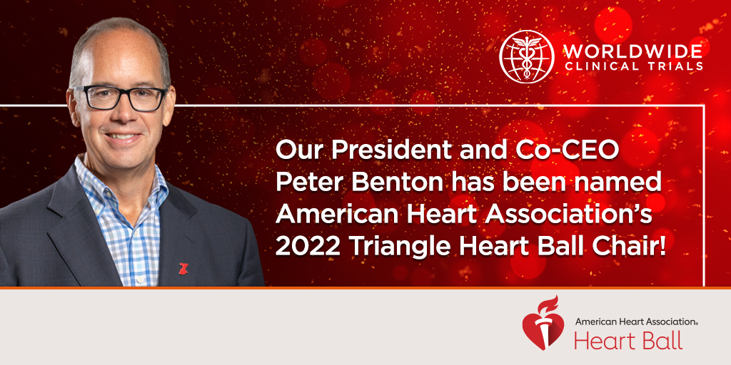 worldwidetrials's tweet photo. As the 2022 #TriangleHeartBall Chair, @worldwidetrials President & Co-CEO @PeterBenton joins @American_Heart to lead changemakers in raising funds and awareness for #CardiovascularResearch and #WomensHealth. #GivingTuesday #NewsforGood
https://t.co/keRTt2h3yf https://t.co/fr4wIABXRx