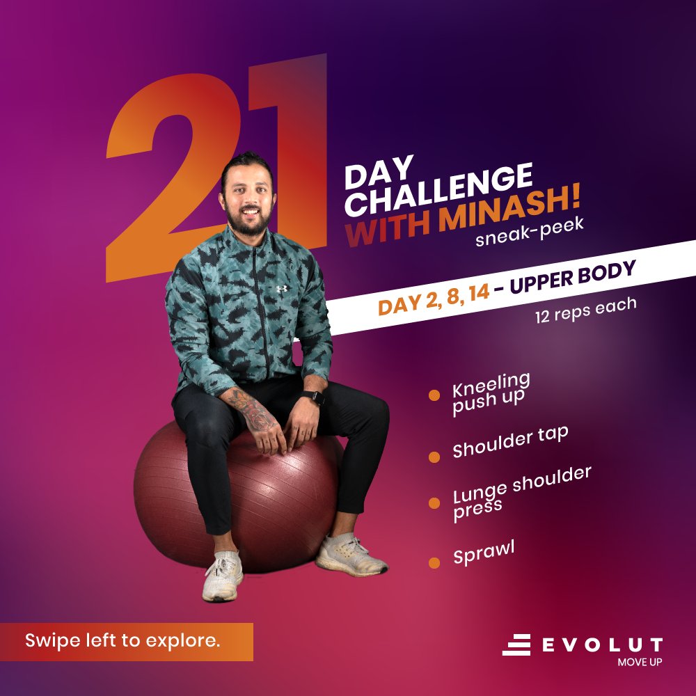 evolutwellness's tweet photo. Here's another sneak-peek from the AWESOME #21DaysTransformationWithMinash challenge that we have curated for you. Subscribe to follow the complete workout plan with Minash!

Get going: https://t.co/WTm9uURMES

#MinashGabriel #ChallengeChallenge #Evolut #MoveUp https://t.co/f2ZjQblyyR
