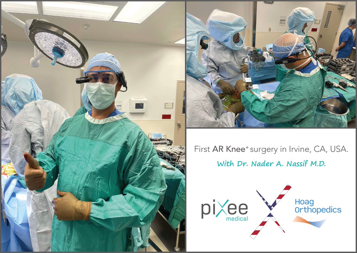 Pixee Medical (@pixeemedical) on Twitter photo <a href="/PixeeMedical/">Pixee Medical</a> is quickly expanding in the USA with a first Knee+ surgery in California.
We are very proud of this new AR experience with Dr. Nader Nassif, M.D. from the <a href="/HoagOrthopedic/">Hoag Orthopedic Institute</a> (HOI) in Orange County, California. <a href="/PixeeMedical/">Pixee Medical</a> is quickly expanding in the USA with a first Knee+ surgery in California.
We are very proud of this new AR experience with Dr. Nader Nassif, M.D. from the <a href="/HoagOrthopedic/">Hoag Orthopedic Institute</a> (HOI) in Orange County, California.