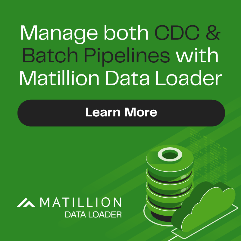matillion's tweet image. Announcing the data loader for enterprise: Accelerate enterprise data integration with Matillion Data Loader Version 2.0. Explore new capabilities to load data from any source at any speed into modern analytics programs.

Read the full press release: ow.ly/iXK750GZAli