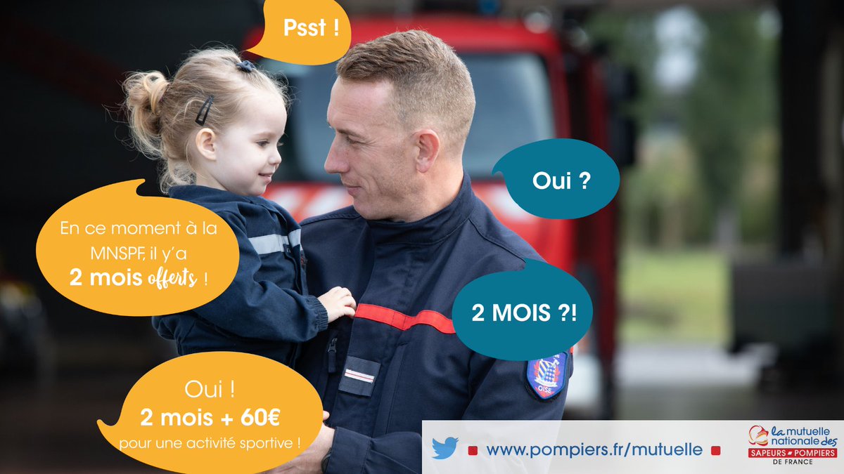 MNSPF's tweet photo. [OFFRE DU MOMENT 🎁🎁] 2 mois offerts pour toute adhésion à une garantie #santé et toujours 60 €💶remboursés sur votre activité sportive la 2ème année. Attention, c’est jusqu’au 31/01/22 !
#mutuelle #pompiers #offre https://t.co/MAq9zR7oDg