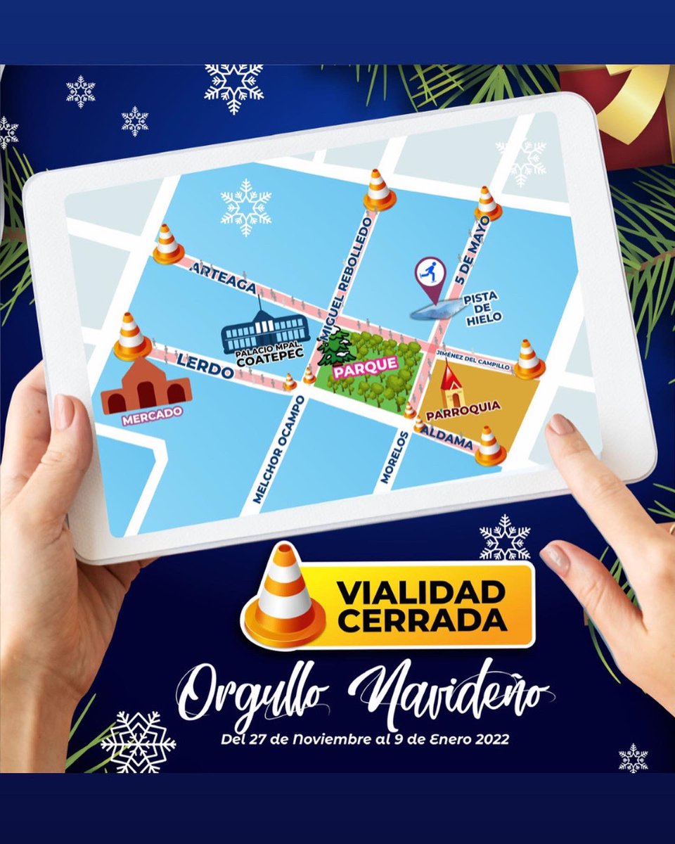 Hoy inauguramos el Festival Orgullo Navideño a las 7 pm en conjunto con Secretaria De Gobernación y DIF estatal… Los esperamos en el Centro histórico !!! #VenyRespiraCoatepec