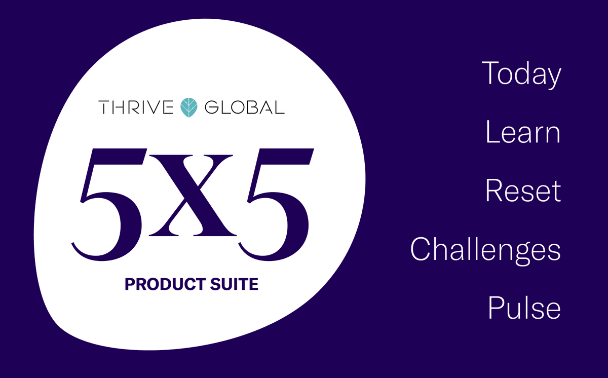 thrive's tweet photo. Five years ago, we launched Thrive with the mission to end the global epidemic of stress and burnout. When the pandemic hit, the themes at the heart of our mission suddenly became among the most urgent issues of our time. https://t.co/x69vicID4J