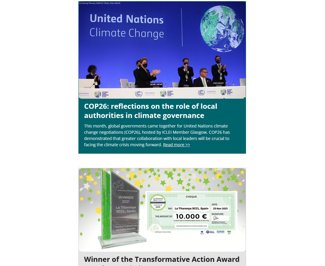 ICLEI_Europe's tweet image. 🍂🗞️Our November  e-newsletter is here! Check out the latest #UrbanSustainability updates, opportunities &amp;amp; news at: mailchi.mp/f51da208698a/e…

Stay in the loop ➡️ subscribe to our monthly updates (+ quarterly topical news blasts) at📢 iclei-europe.org/newsletter