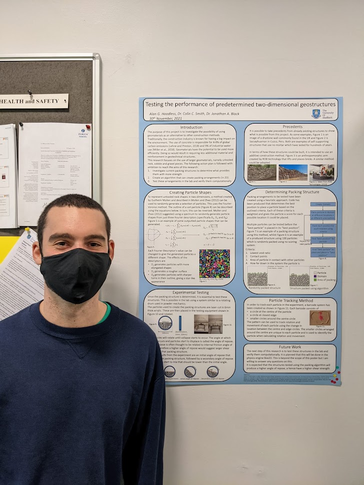 Enjoyed presenting my poster on "Testing the performance of predetermined two-dimensional geostructures" in the <a href="/CivilSheffield/">Civil and Structural Engineering at Sheffield</a> departmental poster competition today. It was fun to discuss my project and get perspectives from others. Thanks to everyone who came and took a look!