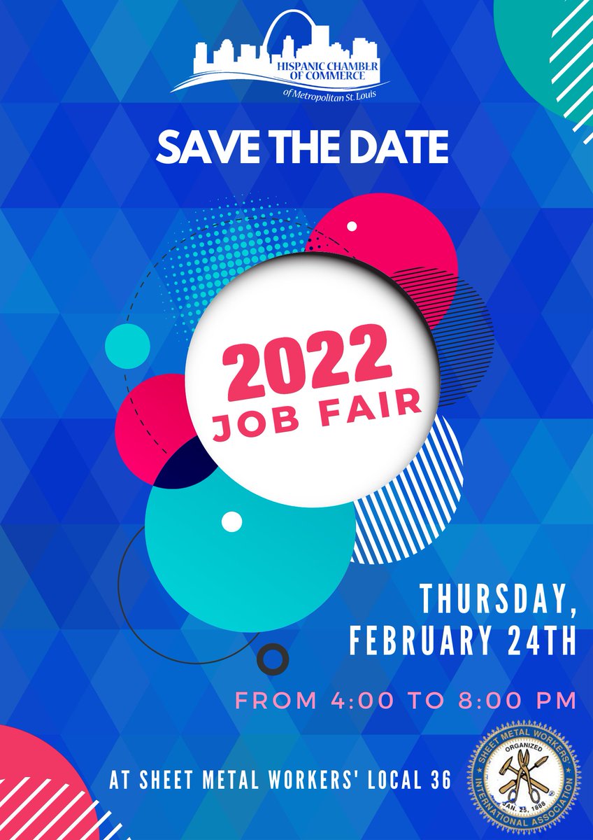 Save the date for our 2022 Job Fair! It will be held on Thursday, February 24th from 4pm to 8pm at the <a href="/sheetmetal36/">Sheet Metal Local 36</a>.

More information to TBA. For questions, contact Fernanda Estrada-Ridaura at festrada@hccstl.com