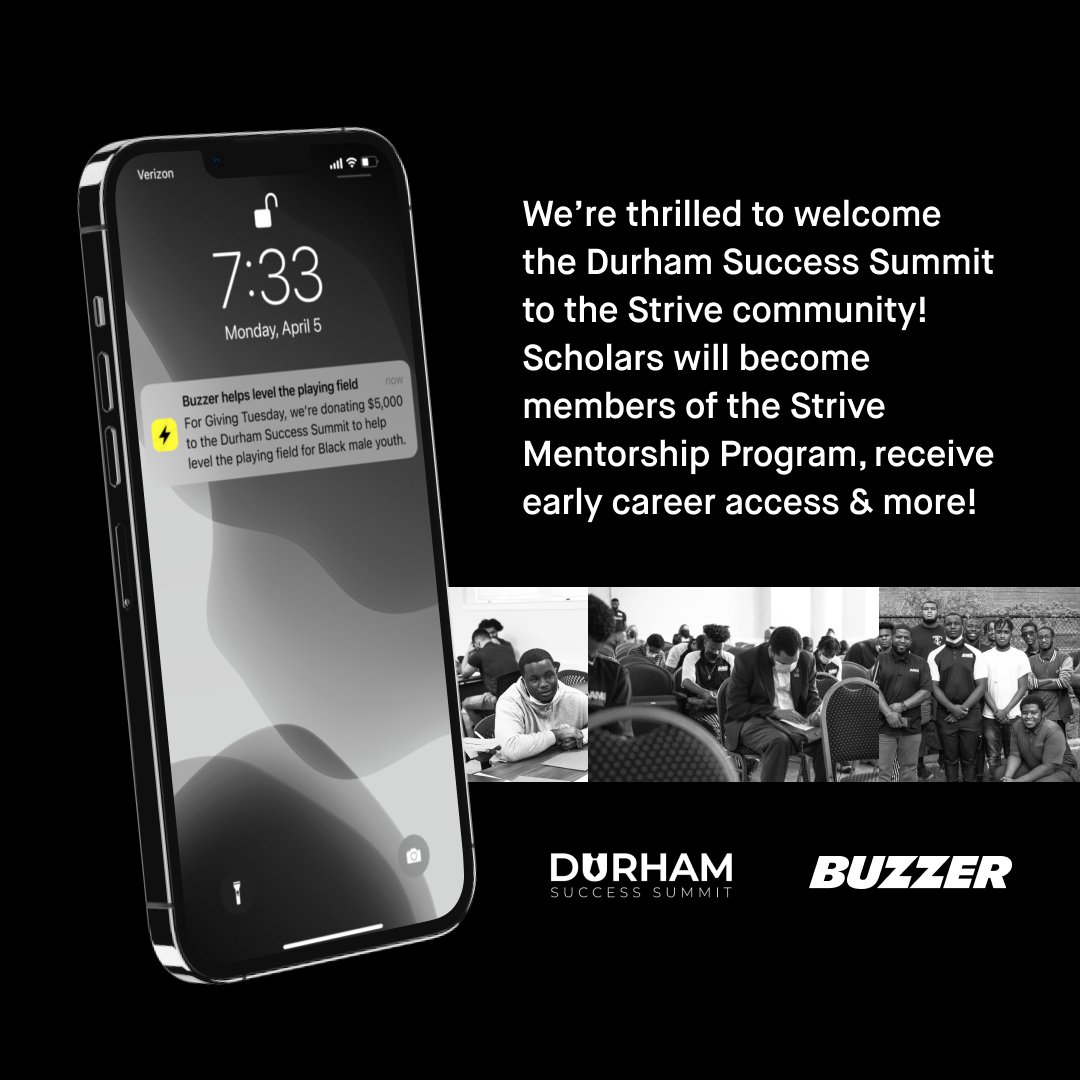 On this #GivingTuesday, we’re excited to support and announce our new Strive partnership with <a href="/DurhamSummit/">Durham Success Summit</a>, an organization working to uplift Black male youth through leadership development, career access &amp; community engagement.