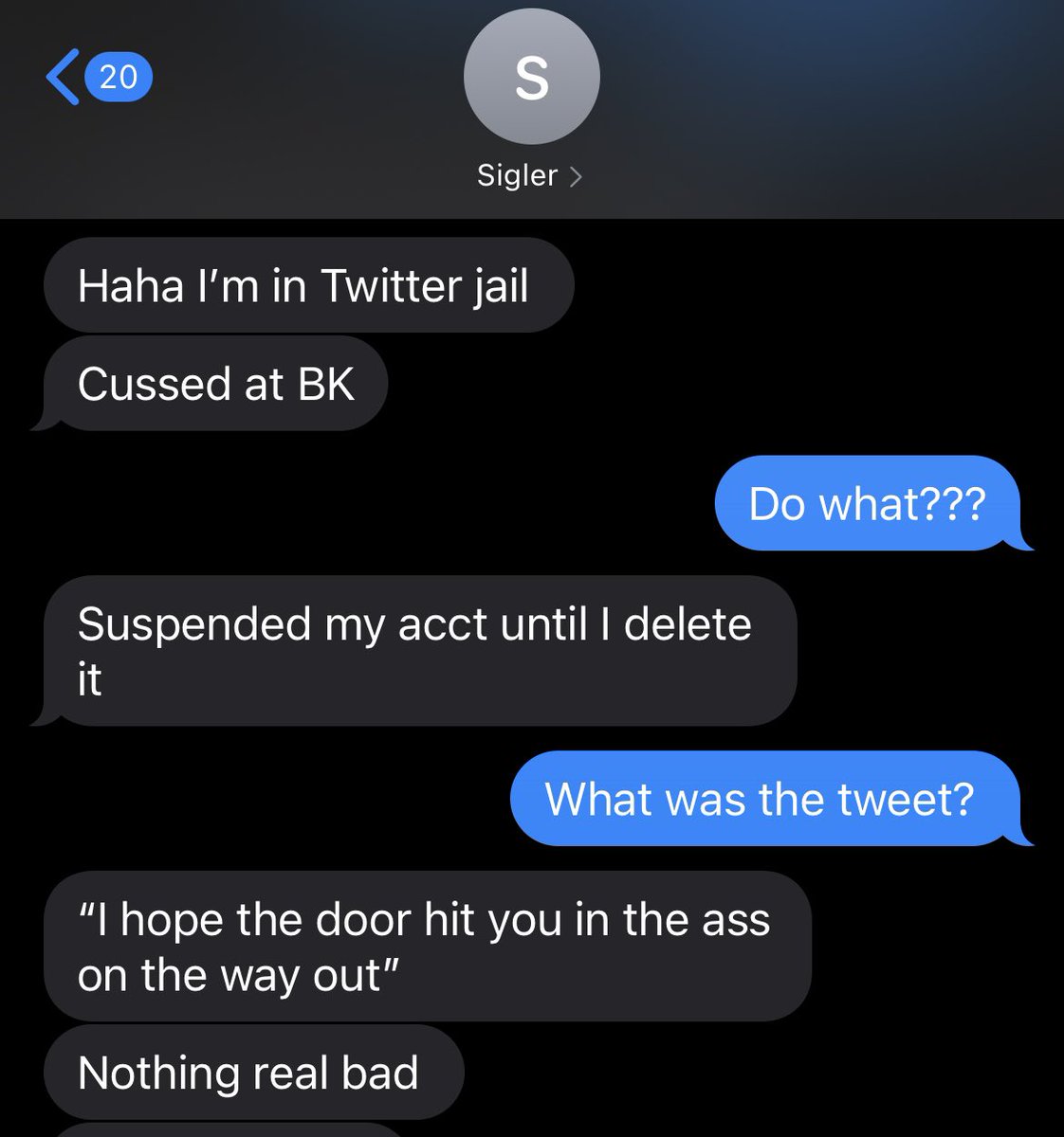 brandonchap9's tweet photo. Getting a little soft arenโt you @Twitter ? #FreeSig @JSig_765 https://t.co/OJaGw5KsdJ