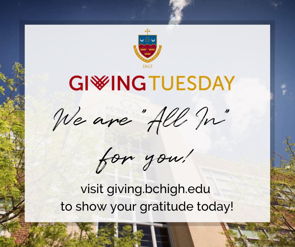 Happy #GivingTuesday! This year, we invite you to join us in showing our school, our community, and our boys how we are "All In" by making a gift to the Fund for BC High today.

giving.bchigh.edu