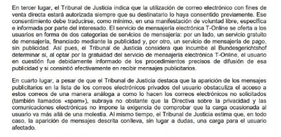 📢 Según el TJUE insertar mensajes publicitarios en la bandeja de entrada del correo electrónico de forma semejante a la de los correos reales comporta un uso de email con fines de venta directa en el sentido de la Directiva sobre la privacidad y las comunicaciones.

#legal #TJUE