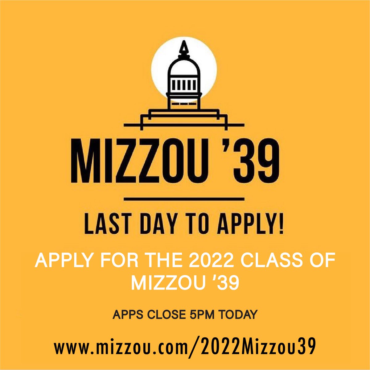 Mizzou 18 and ‘39 applications close TODAY at 5:00 p.m. sharp! Be sure to make sure that you submit your application on time! Click the link in our bio to access the application and award descriptions. Enjoy some final words of wisdom from former applicants below! 😊 

<a href="/Mizzou/">Mizzou</a>