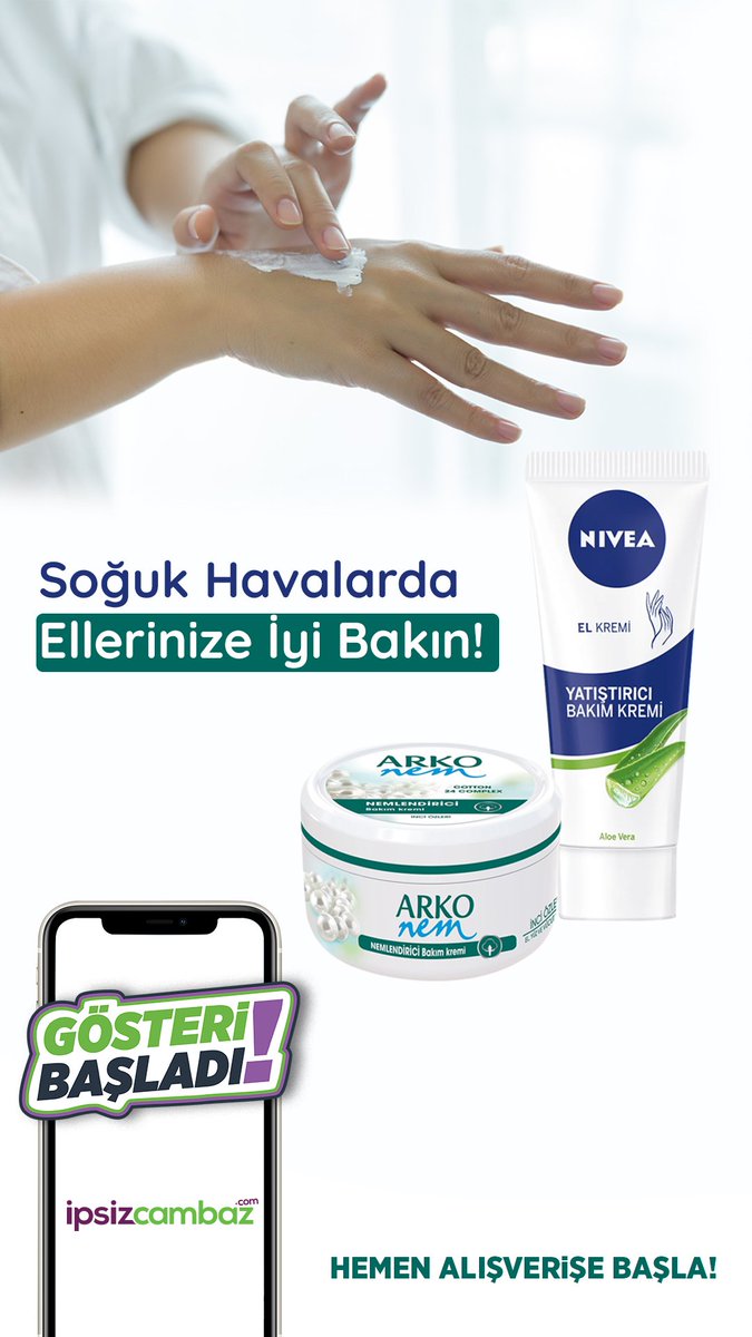 Hemen alışverişe başla, indirimleri kaçırma!
#ipsizcambazcom #alisveris 
#kişiselbakim #elkremi #onlinealisveris