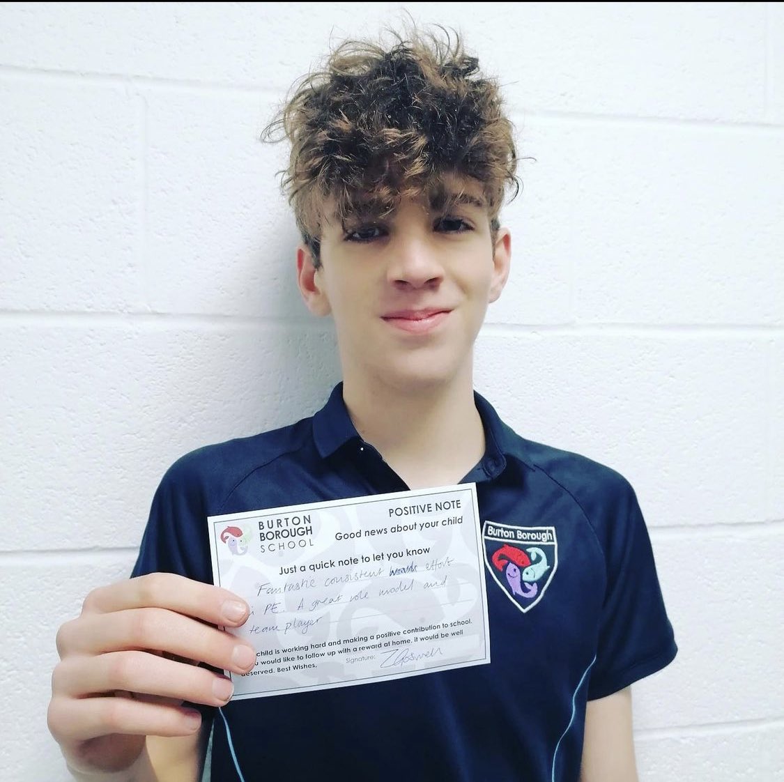 Well done to this young man gaining recognition from PE for his attitude towards his studies 👏🏻👏🏻