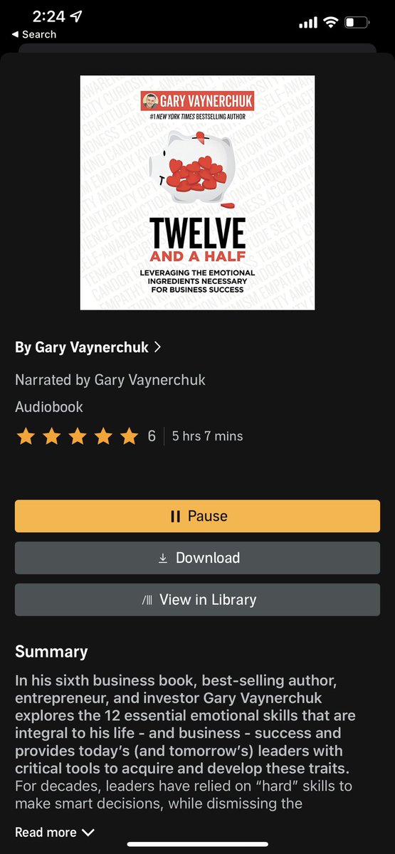 DanFiallo's tweet photo. Listening to @garyvee read his own book is a different experience! Congrats Gary!! 👏 @12andahalfbook @audible_com https://t.co/sY9FYvQmKY