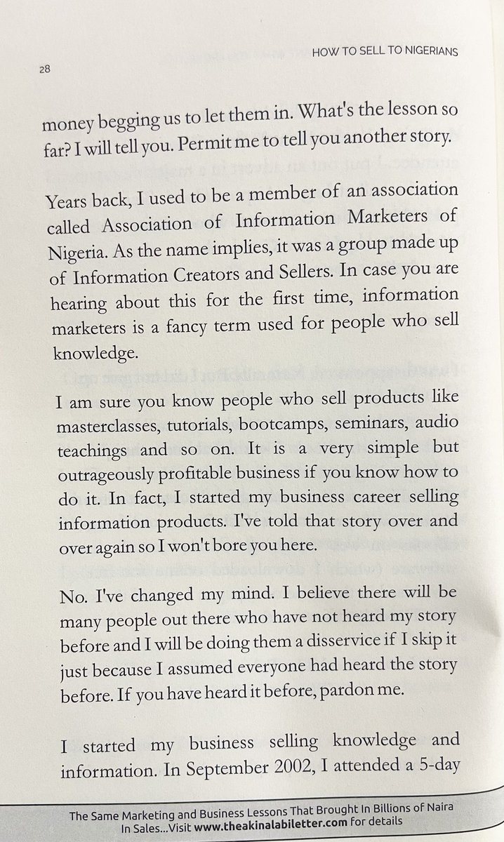 akinalabi's tweet photo. How To Sell To Nigerians. A bit of Chapter One. https://t.co/tFyC5Sfpmz