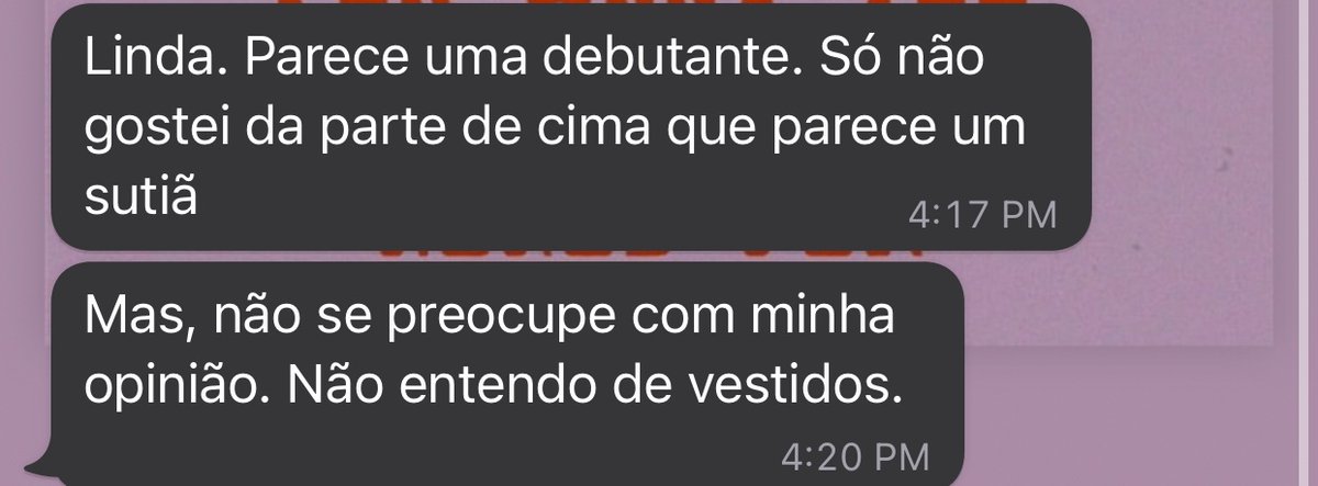 deviIsdean's tweet photo. Meu pai falando sobre meu vestido de formatura KKKKK juro https://t.co/eWHC5CK6dO