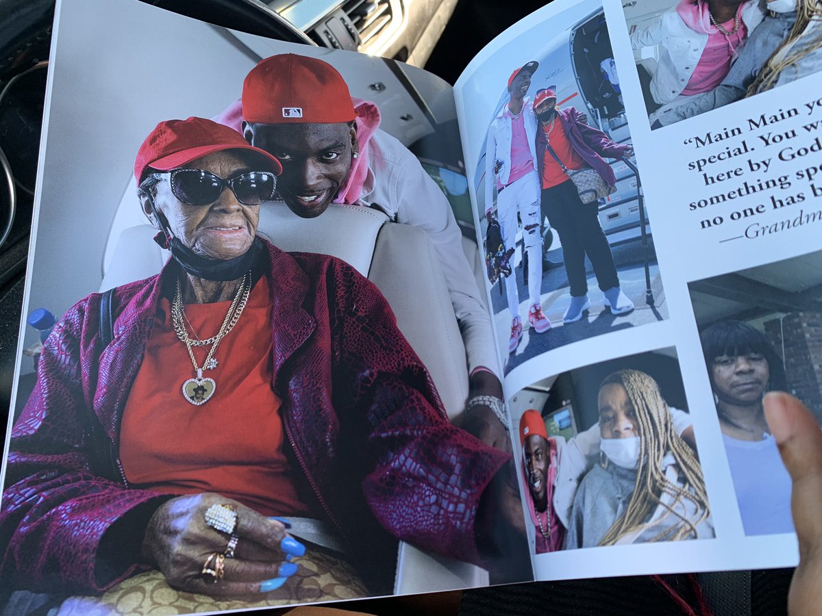 JeremypierreFOX's tweet photo. Pictures from inside of Young Dolph’s funeral program. The picture of him and his grand mother on what I’m told by family friend is the first time she ever flew. https://t.co/KoiGj0uWnq