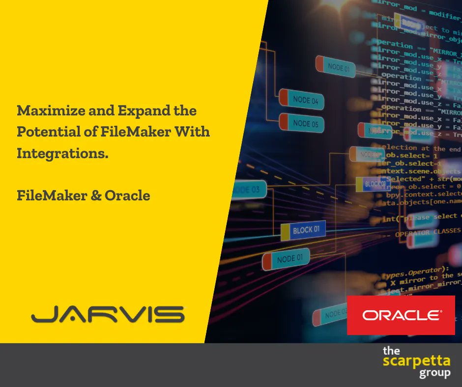 ScarpettaGroup's tweet photo. Connect your FileMaker application to your SAP system and other systems that use Oracle databases.
https://t.co/18ONPhAvLo
#JarvisCRM #FileMaker #Integrations https://t.co/TJLUJBIoXJ