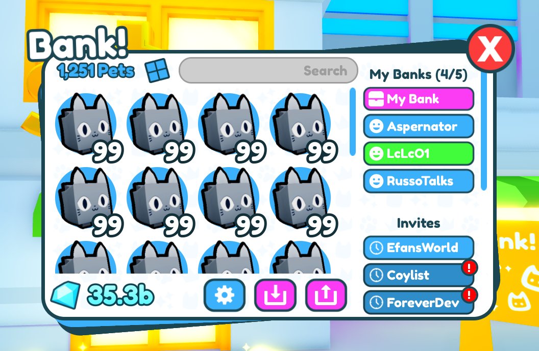 BIG Games on X: Also coming next update: The Bank! 🏦🪙 🌟 Store your most  valuable pets and diamonds! 🌎 Share your bank with friends, CROSS-SERVER!  💎 Earn interest everyday on diamonds!