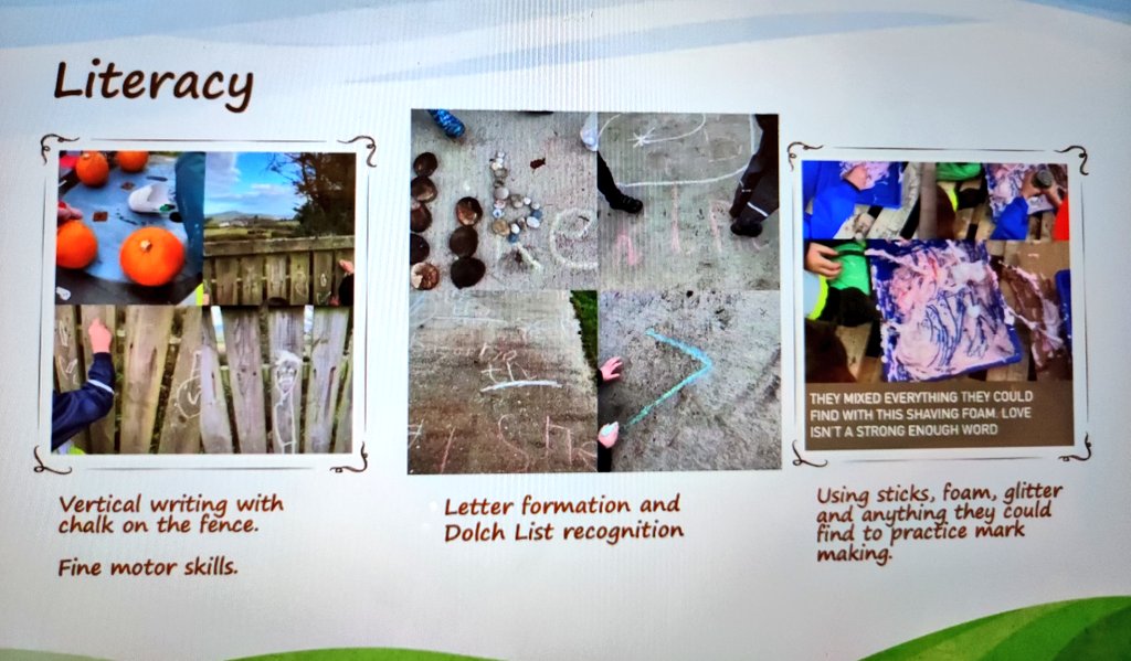 AoifeThereseM's tweet photo. "The best classroom &amp; the richest cupboard is roofed only by the sky."

It may be wet outside but we can't use that as an excuse to deprive our pupils of learning opportunities using the great outdoors.🌳

Practical advice from Tina McLaughlin at today's #Teacher2Teacher webinar. https://t.co/WEMKVIDzsf