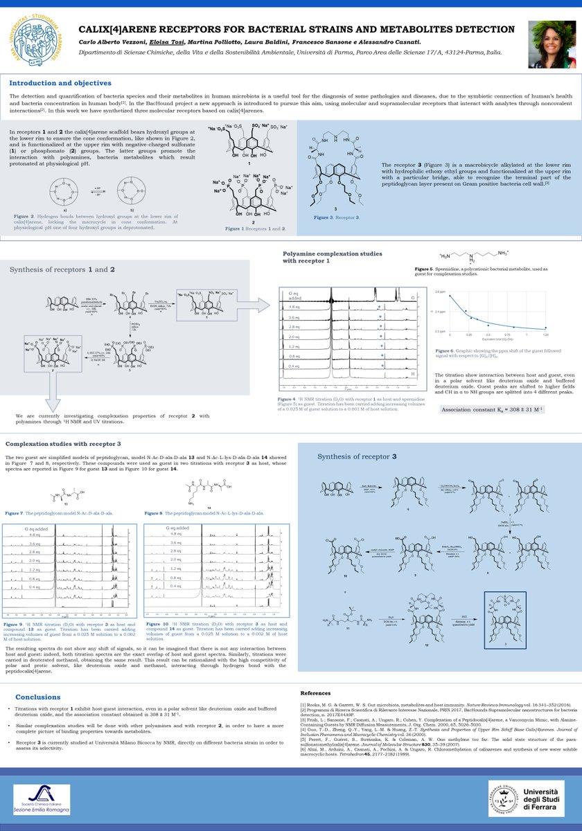 eloisa_tosi's tweet photo. P62 Calix[4]arene receptors for bacterial strains and metabolites detection, Eloisa Tosi, UniPR
@SCIEmRo #GdCER2021 https://t.co/i9gdvdM12y