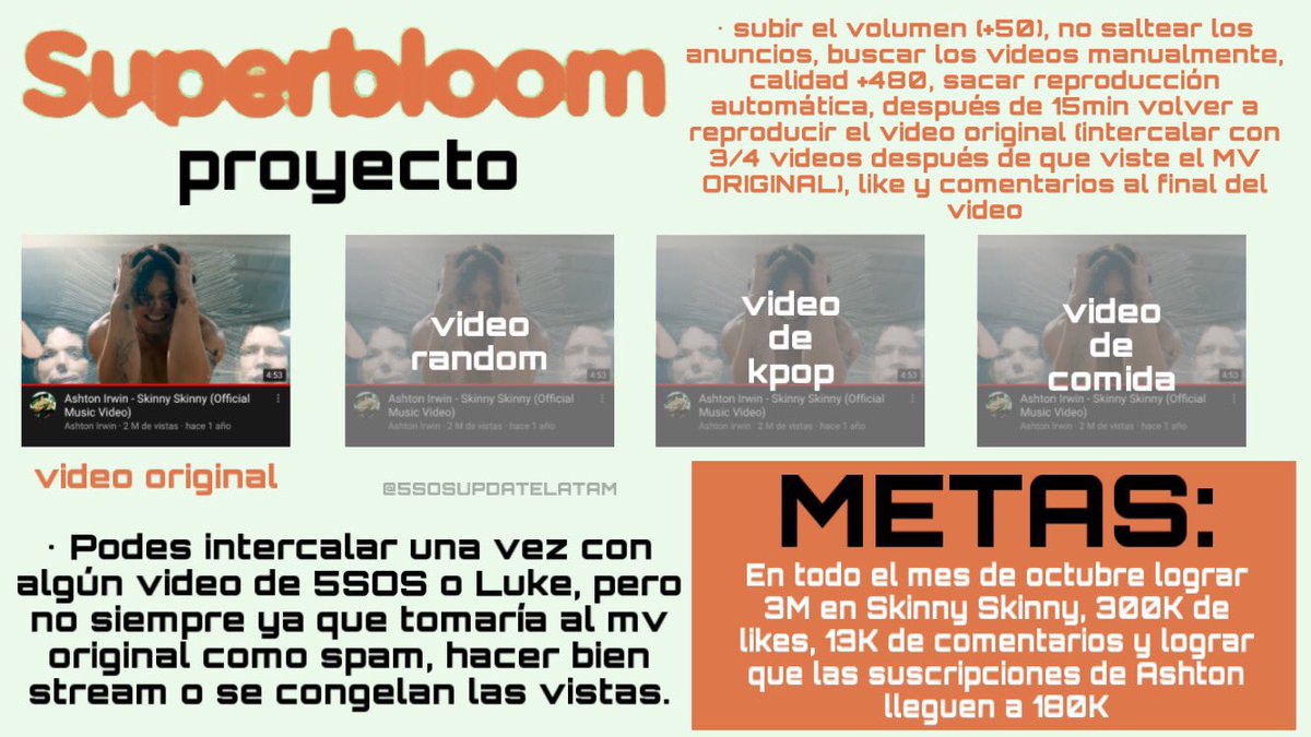 5SOSUPDATELATAM's tweet photo. Les dejamos ejemplos de guías de youtube y spotify para que vayan teniendo en cuenta para 2011, recuerden que los chicos hace mucho que no sacan música y es producida por Michael, así que debemos darles lo mejor!!!!! #10YearsOf5SOS https://t.co/XWimFIKCC8
