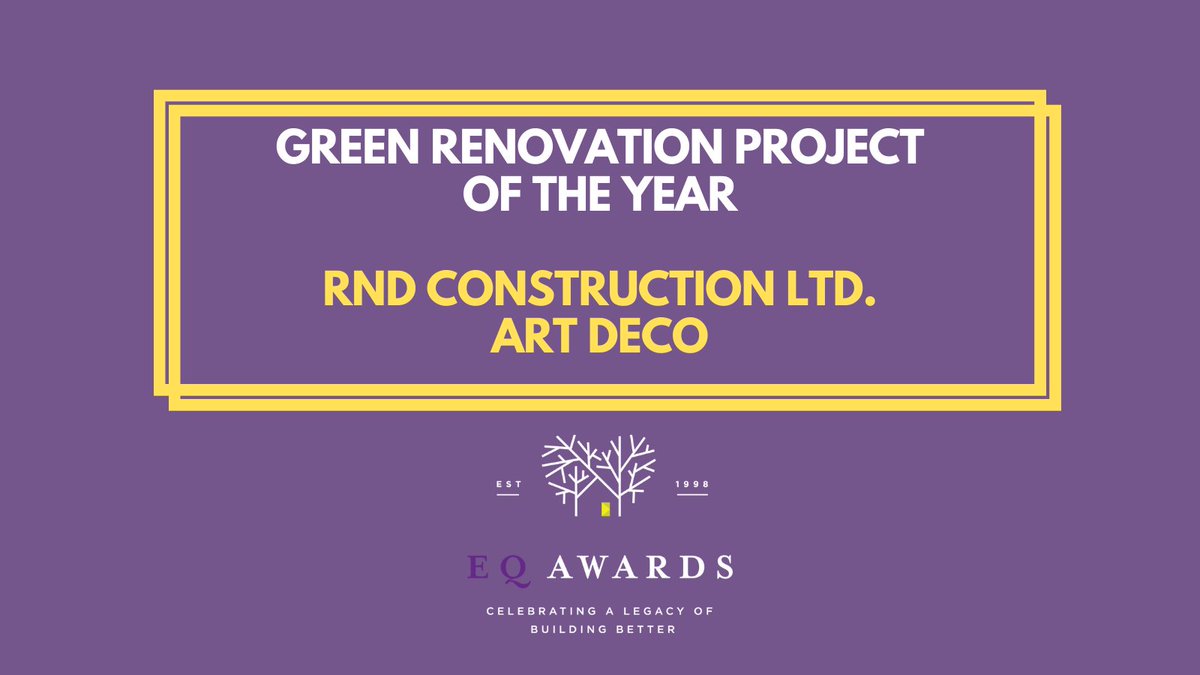 ENERQUALITY (@enerquality) on Twitter photo This year's Green Renovation Project of the Year #EQAwards winner is <a href="/RNDConstruction/">RND Construction Ltd</a> for their Art Deco renovation! Congratulations on the award! This year's Green Renovation Project of the Year #EQAwards winner is <a href="/RNDConstruction/">RND Construction Ltd</a> for their Art Deco renovation! Congratulations on the award!
