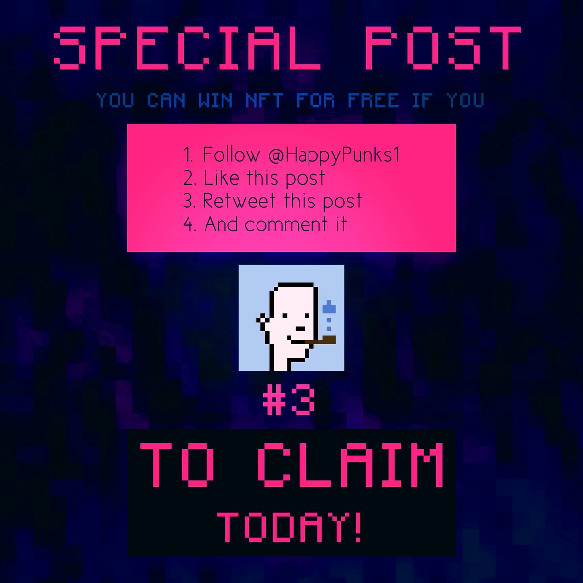 HappyPunks1's tweet photo. Special post 🔥🔥🔥
To participate in airdrop :

- Follow @HappyPunks1
- Like + RT + comment this post

Registrations will closed in 20 minutes, be quick 🙃
Good luck everyone 🚀
#NFT #NFTs #NFTGiveaways #Airdrops #Airdrop #Giveaways #NFTCommunity #nftcollectors #HappyPunks https://t.co/zvpyr5sa2S