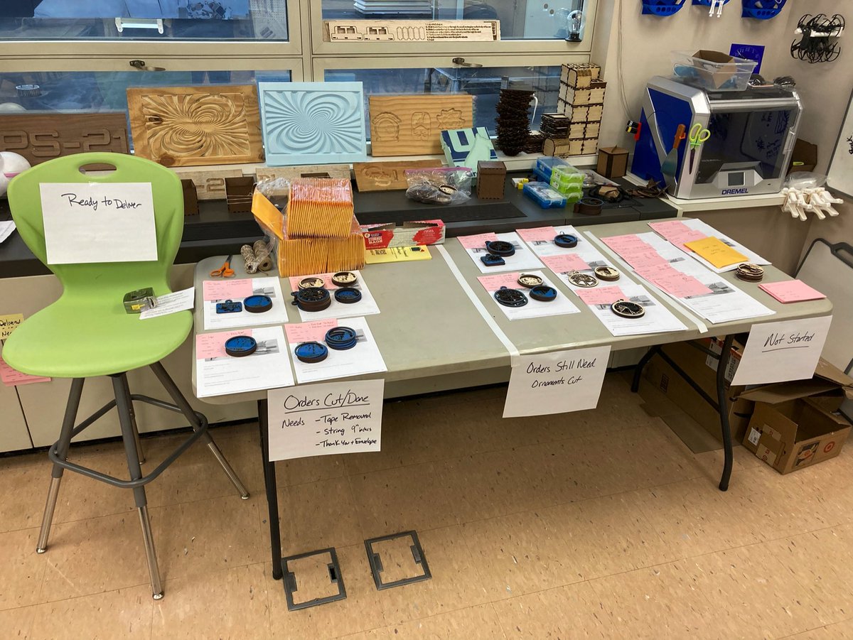 gsmsPS21's tweet photo. Our ornament fund raiser #process is taking shape!!! Like any manufacturing process… You can always work to streamline and make things more efficient! #GettingBetter #MassProduce #Manufacture https://t.co/RKzI9CEmAn